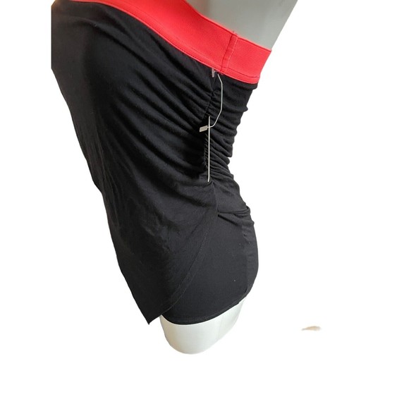 Stem NEW black strapless Body Con Ruched Shirt Size Small‎ Neon Pink - Picture 4 of 11